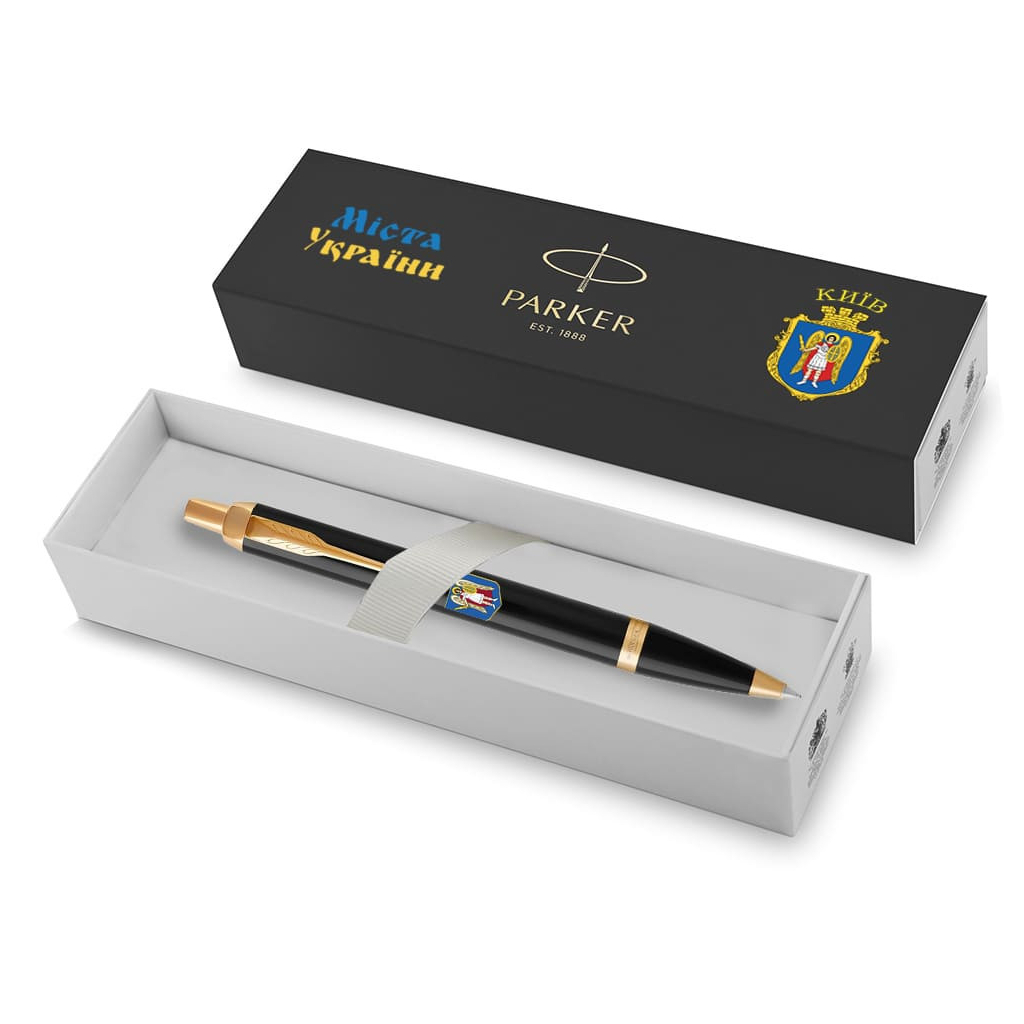 Ручка кулькова Parker IM 17 CITY Black GT BP Герб Києва (22032_C0010u) - зображення 5