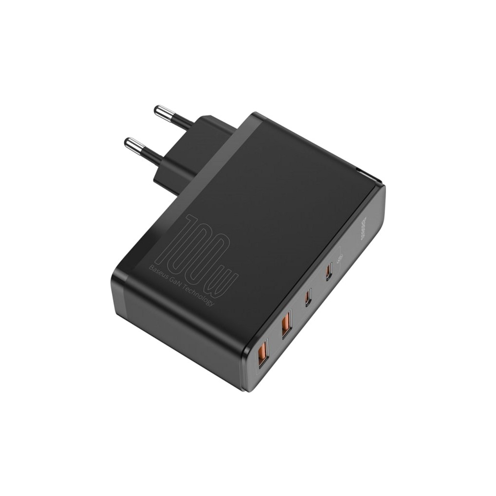 Зарядний пристрій Baseus 2xUSB 100W GaN (2xUSB-C+2xUSB-A) black (CCGAN2P-L01) - зображення 5