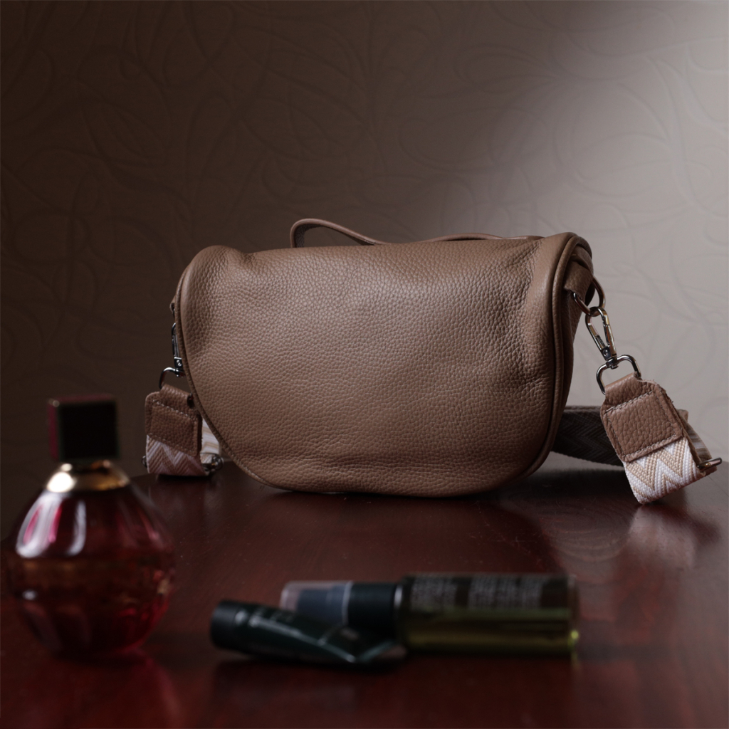 Сумка Vintage Через плече з натуральної шкіри Бежева (22657) - зображення 12