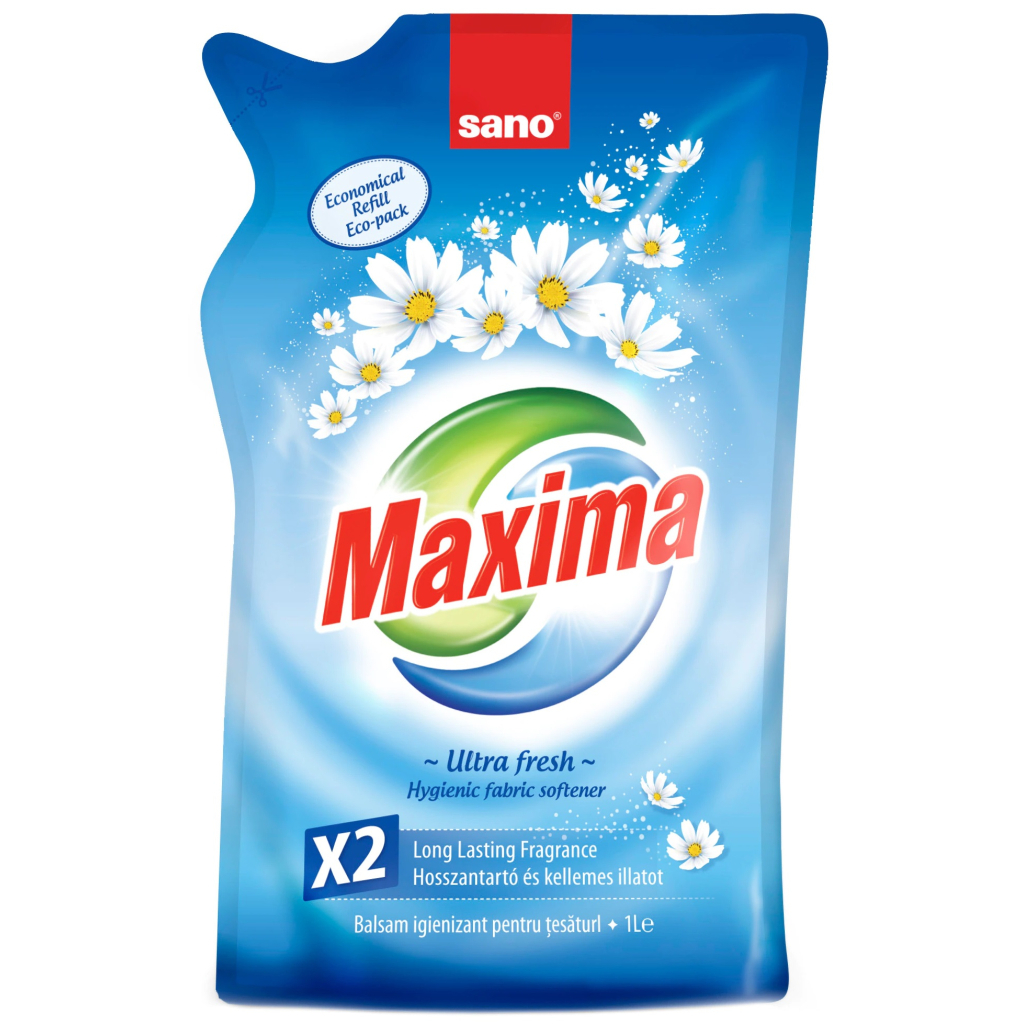 Кондиціонер для білизни Sano Maxima Ultra Fresh змінна упаковка 1 л (7290010935420) - зображення 1