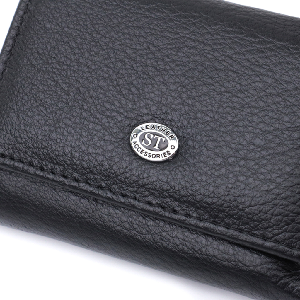 Гаманець ST Leather З монетницею з натуральної шкіри Чорний (22730) - зображення 5