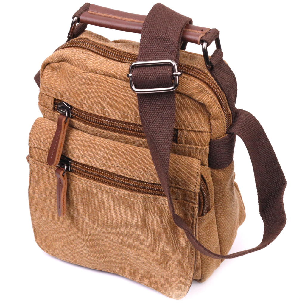 Сумка Vintage Чоловіча з щільного текстилю Коричнева (21226) - зображення 1