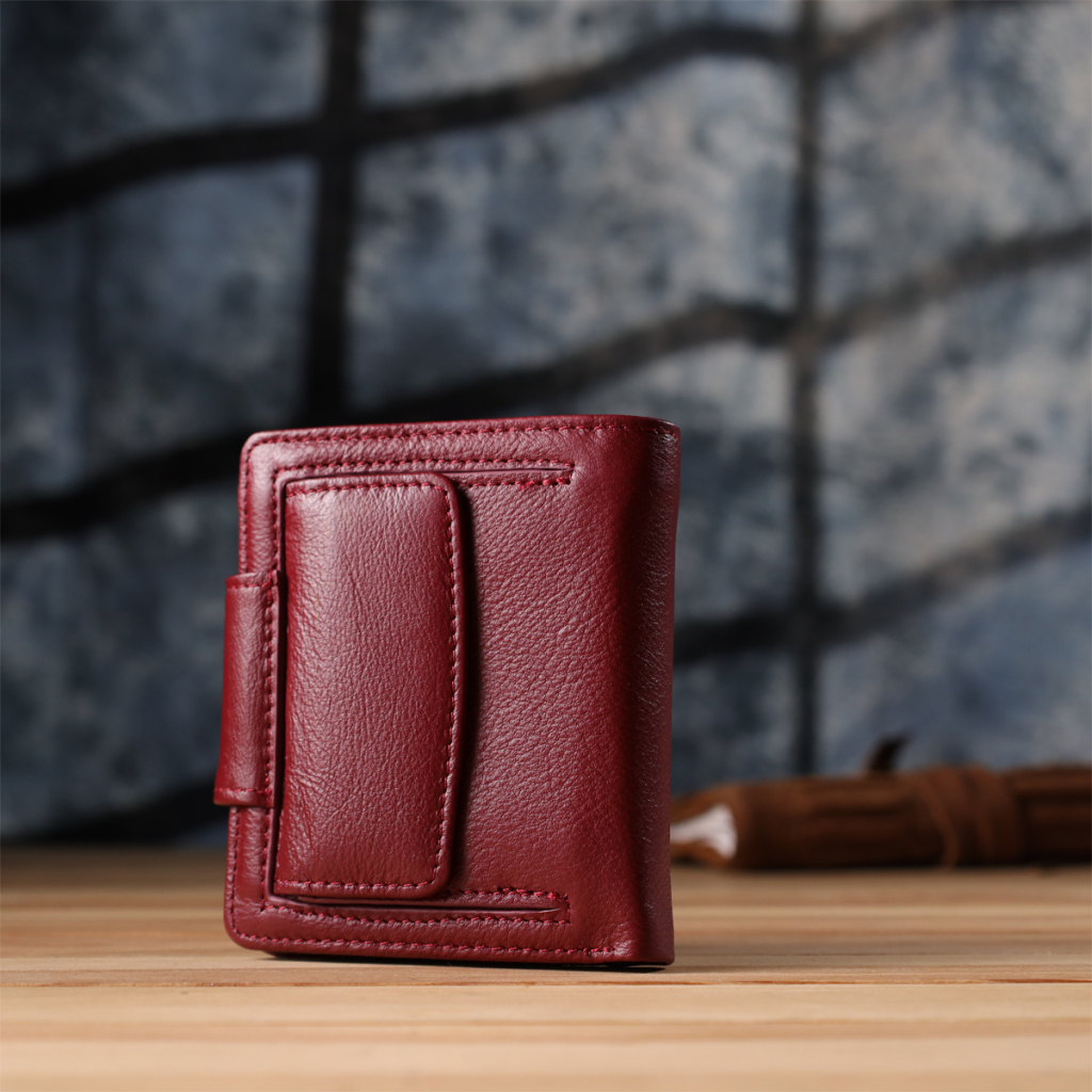 Гаманець ST Leather З натуральної шкіри Бордовий (23071) - зображення 10