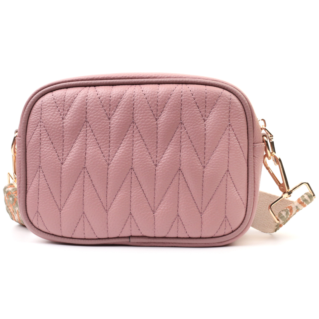 Сумка Vintage Стьобана жіноча з натуральної шкіри Рожева (22614) - зображення 5