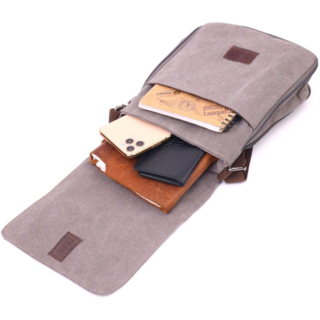 Сумка Vintage Чоловіча з текстилю Сіра (21266) - зображення 7