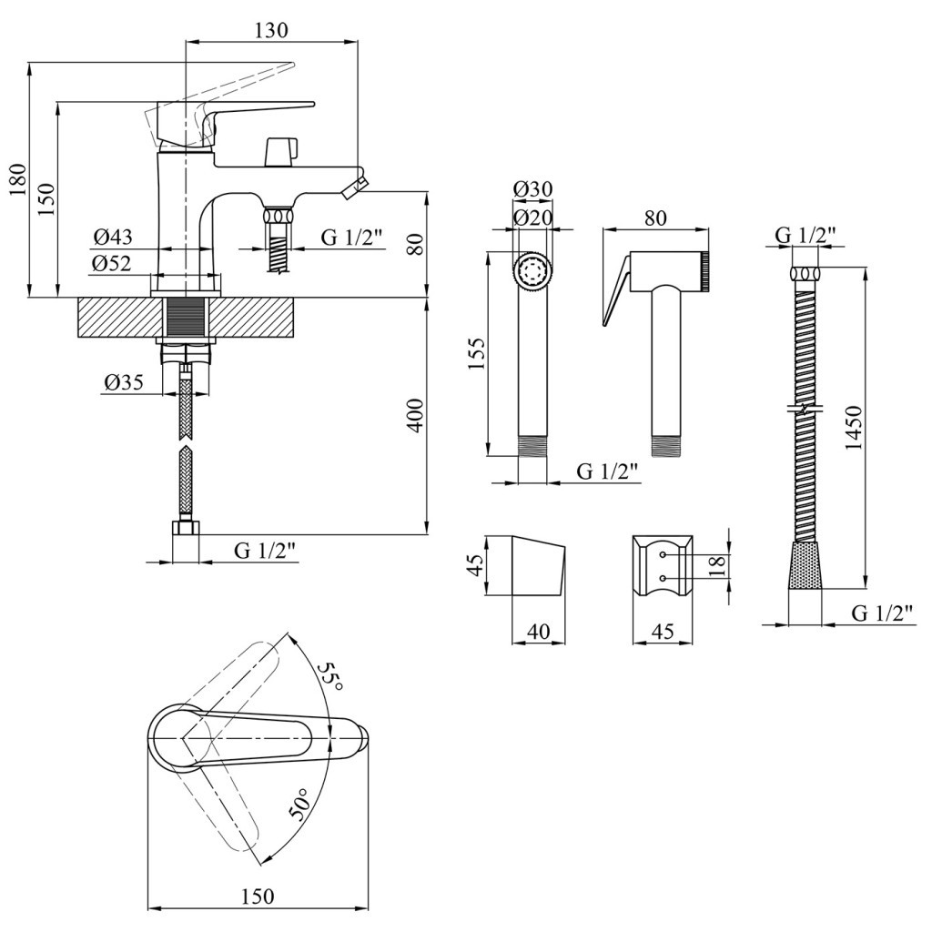 Змішувач Kroner Elbe-C015 - зображення 8