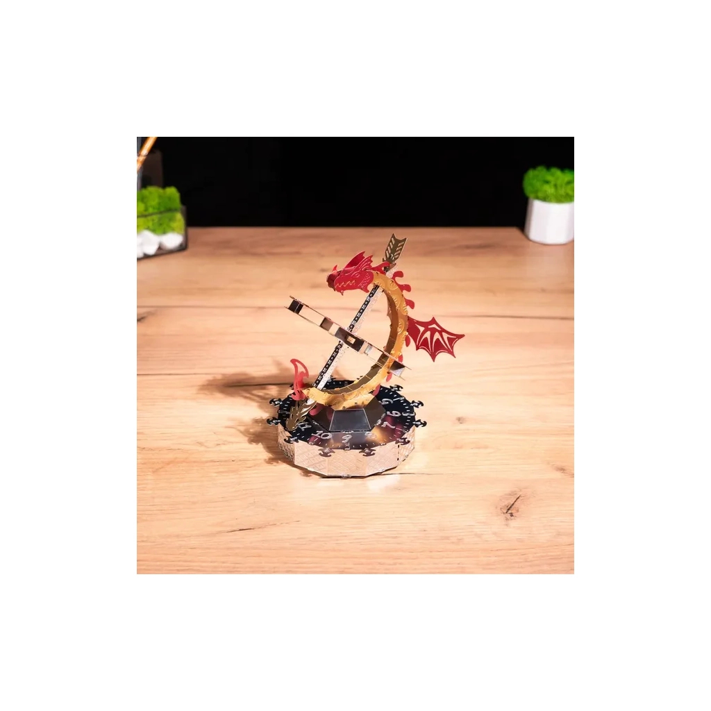 Конструктор Metal Time Колекцiйна модель Sun Chaser Dragon Stand Clock Сонячний годинник (MT025) - зображення 7