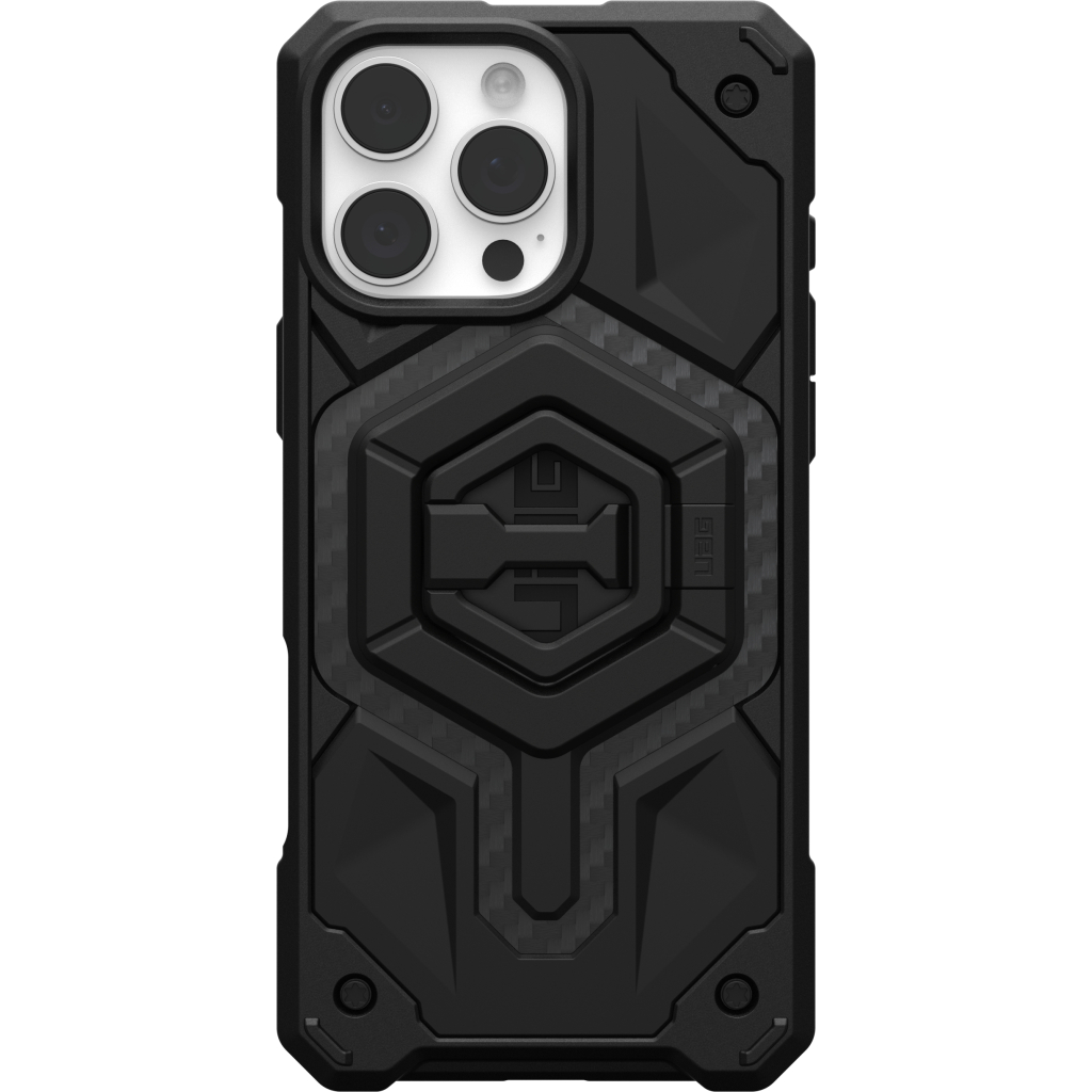 Чохол до мобільного телефона UAG iPhone 16 Pro Max, Monarch Pro Magsafe Carbon Fiber/Black Stand (1144571BV01) - зображення 1