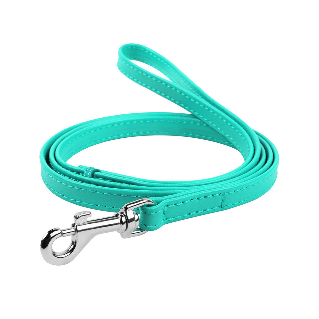 Повідець для собак WAUDOG Glamour шкіряний XS ментоловий (337213) - зображення 1