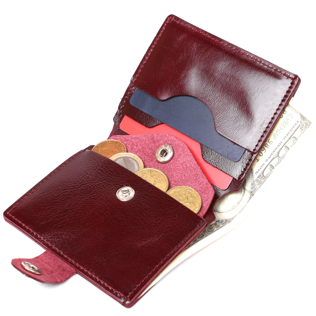 Портмоне Shvigel Шкіряне Бордове (16484) - зображення 7