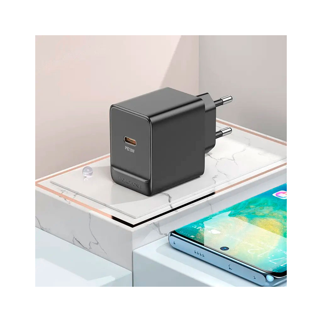 Зарядний пристрій BOROFONE BAS13A Erudite USB-C PD20W Black (6941991104855) - зображення 4