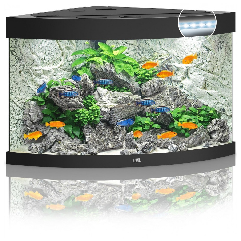 Акваріум Juwel Trigon 190 LED 99x60x70 см 190 л кутовий (чорний) (4022573163506) - зображення 1