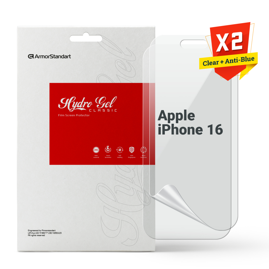 Плівка захисна Armorstandart Kit Clear + Anti-Blue Apple iPhone 16 (ARM80681) - зображення 1