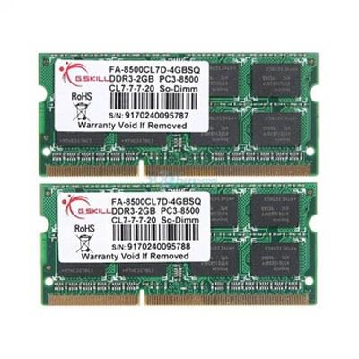 Модуль пам'яті для ноутбука SoDIMM DDR3 4GB (2x2GB) 1066 MHz G.Skill (F3-8500CL7D-4GBSQ) - зображення 1