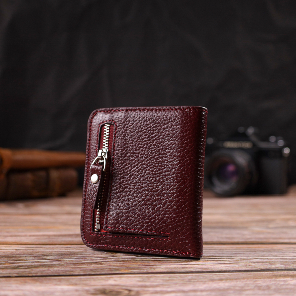 Гаманець Canpellini З натуральної шкіри флотар Бордовий (21802) - зображення 9