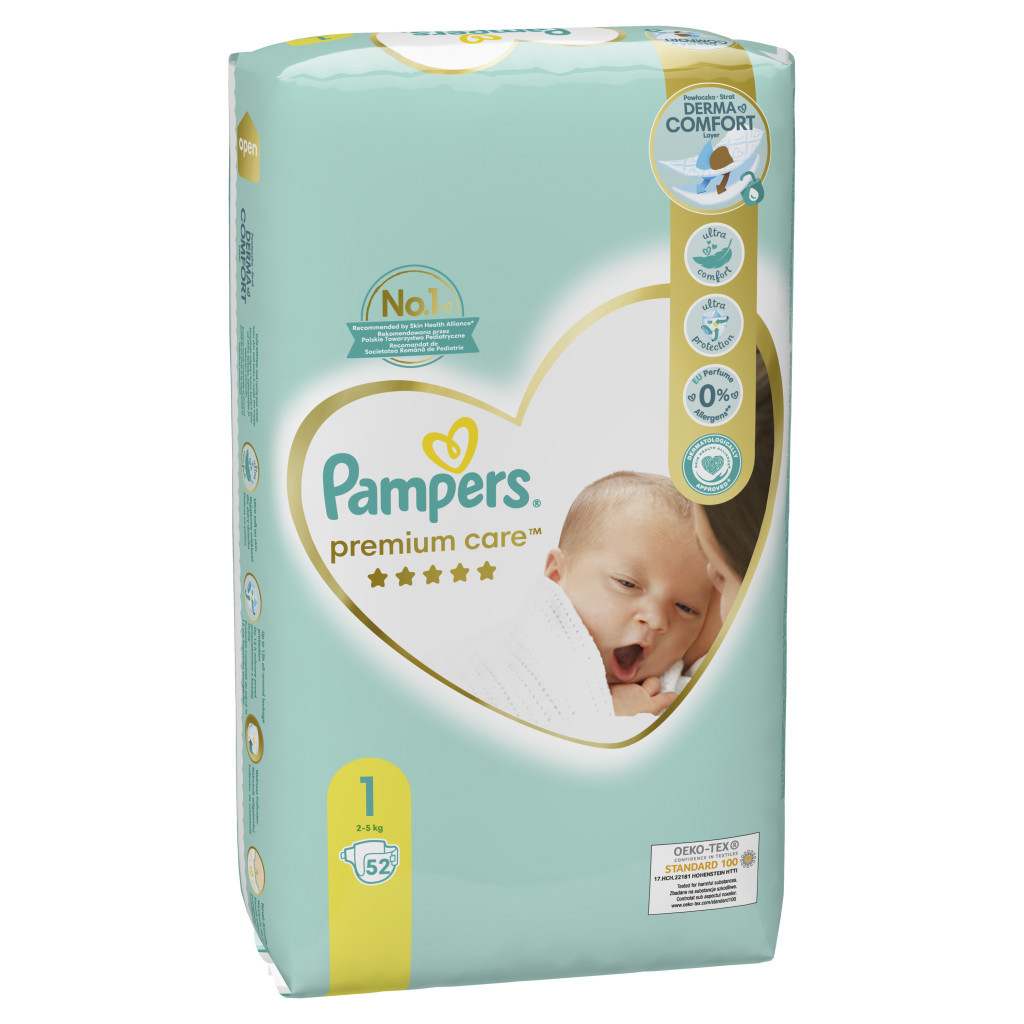 Підгузки Pampers Premium Care Newborn Розмір 1 (2-5 кг) 52 шт (8001841104751) - зображення 3