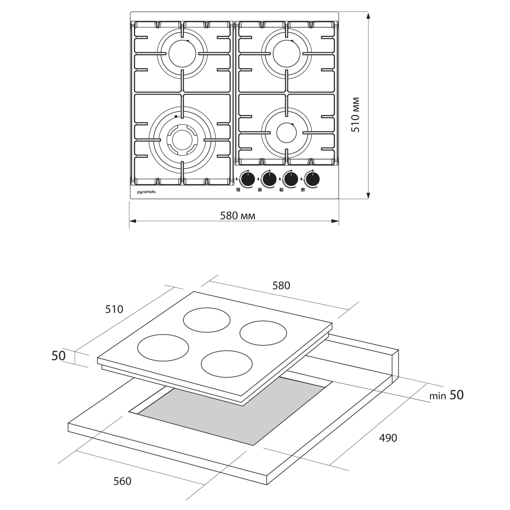 Варочна поверхня Pyramida PFX 604 T IX B - зображення 11