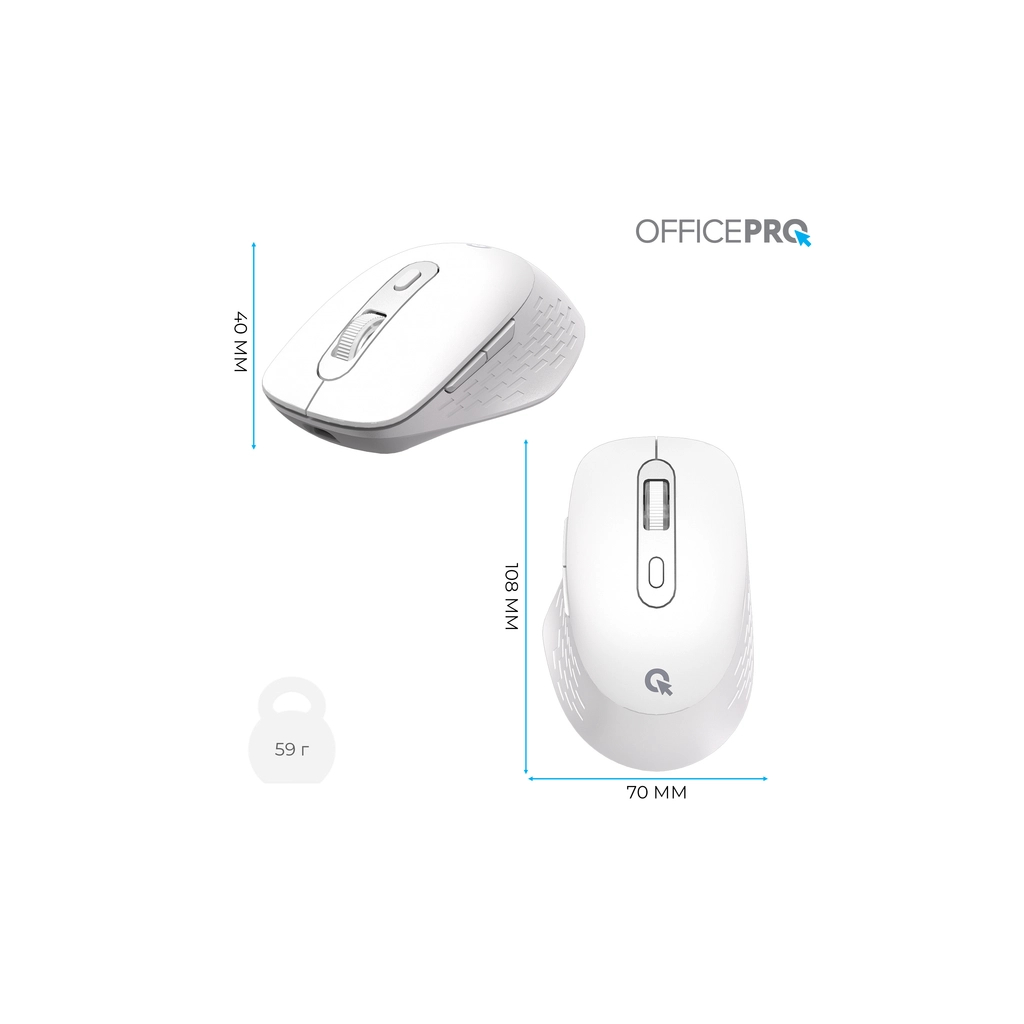 Мишка OfficePro M265W Wireless/Bluetooth Silent Click White (M265W) - зображення 12