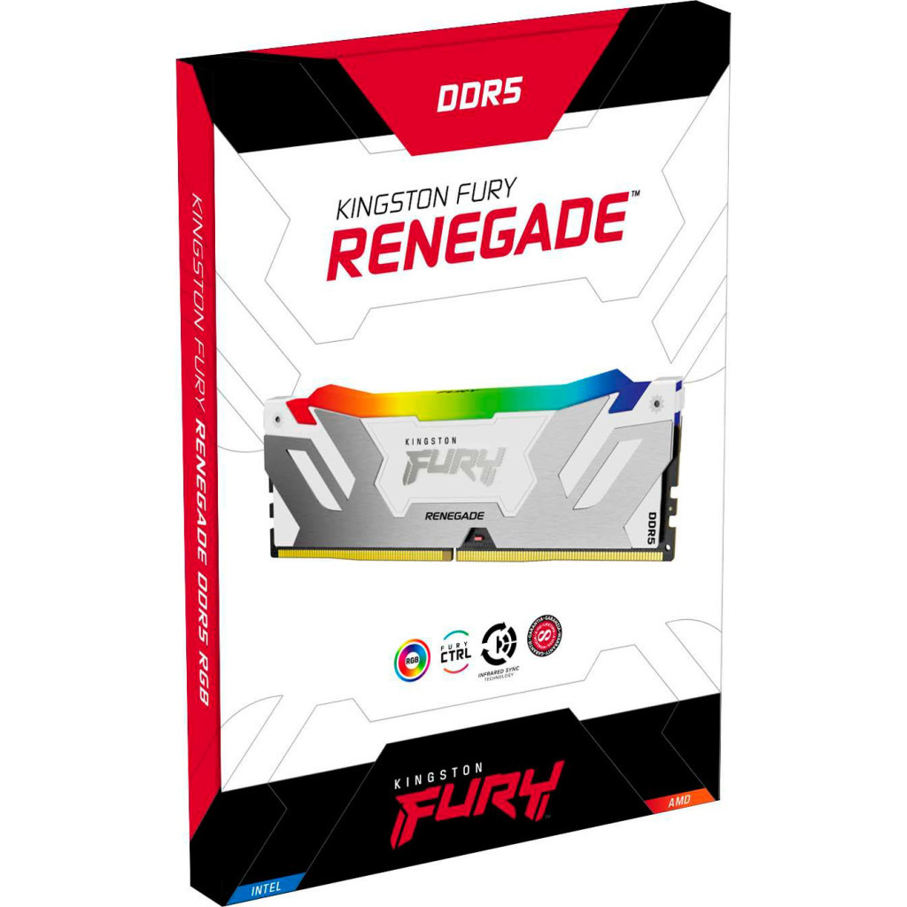 Модуль пам'яті для комп'ютера DDR5 32GB 6400 MHz Renegade RGB White Kingston Fury (ex.HyperX) (KF564C32RWA-32) - зображення 4