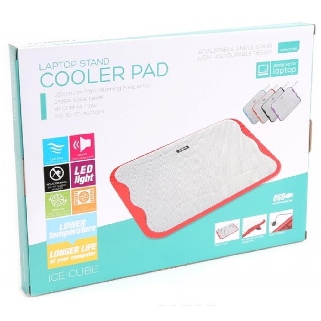 Підставка до ноутбука Omega Ice Cube Laptop Cooler Pad Red (OMNCPCBR) - зображення 3