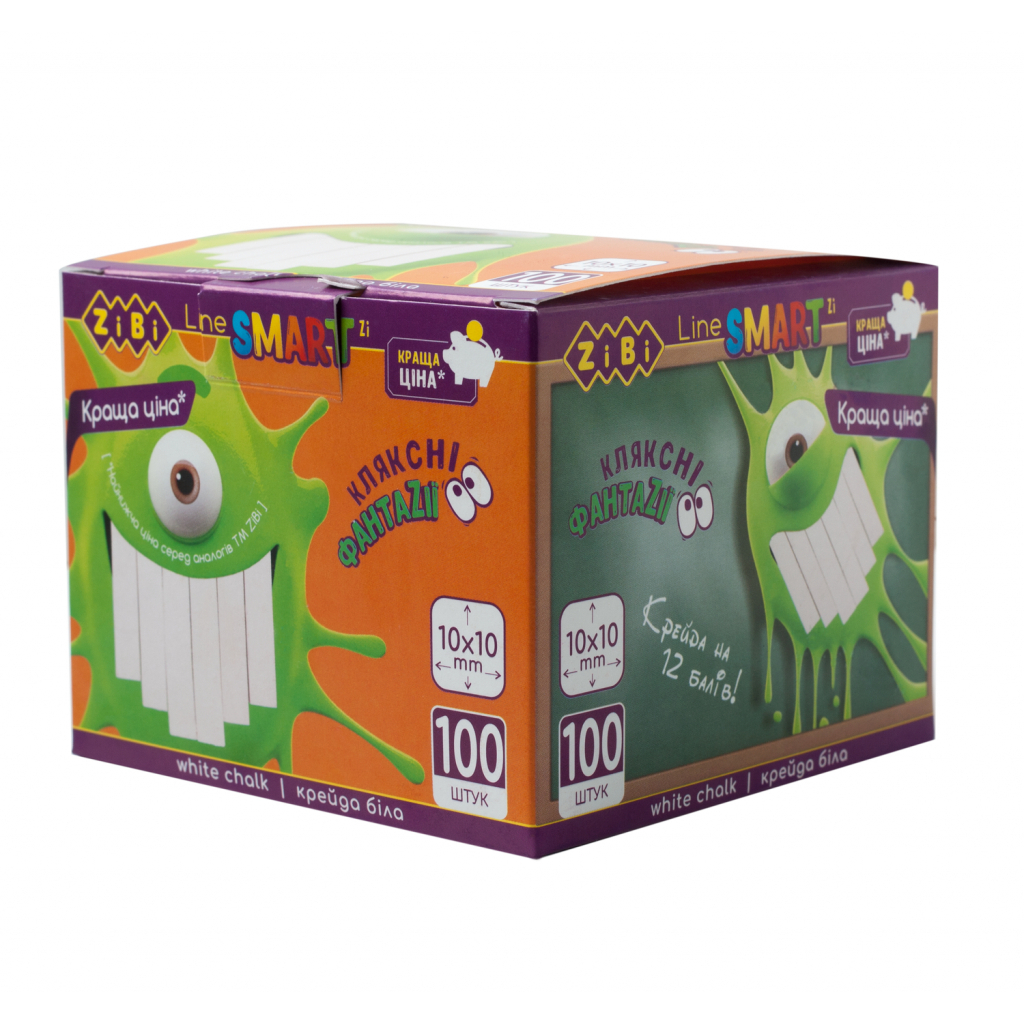 Крейда ZiBi біла, 100 шт., SMART Line (ZB.6719-12) - изображение 1