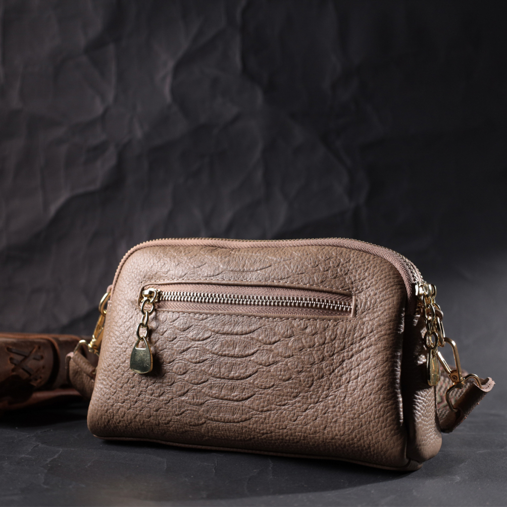 Сумка Vintage Жіноча на два відділення з натуральної шкіри Бежева (22356) - зображення 10