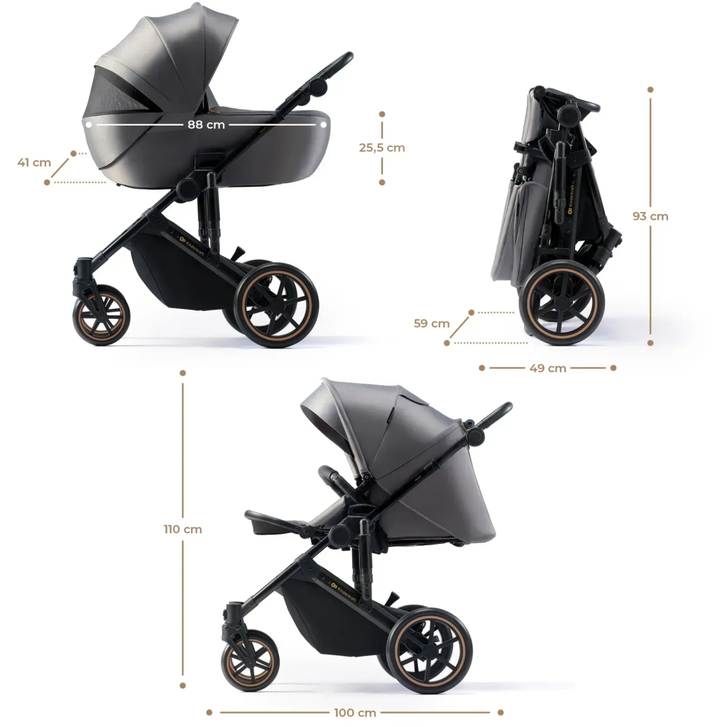 Коляска Kinderkraft 2 в 1 Prime 2 Shadow Grey (KSPRIM02GRY2000) (5902533922932) - зображення 5