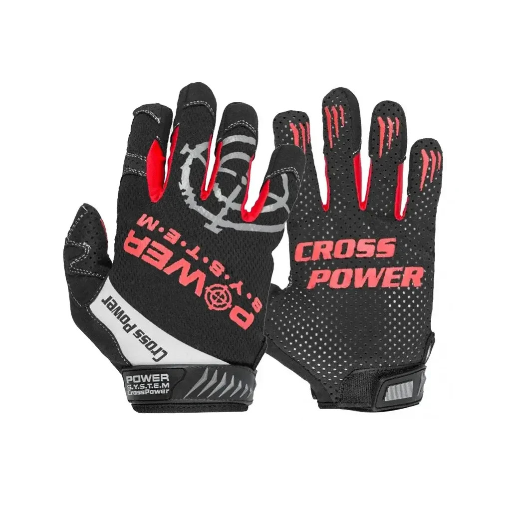 Рукавички для фітнесу Power System Cross Power PS-2860 Black/Red M (PS-2860_M_Black-red) - зображення 1