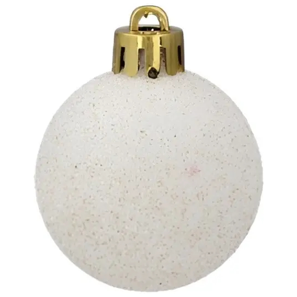 Ялинкова іграшка Chomik пластикові кульки 16 шт, 4 см, сріблясті і біли (5900779877351_3) - зображення 3