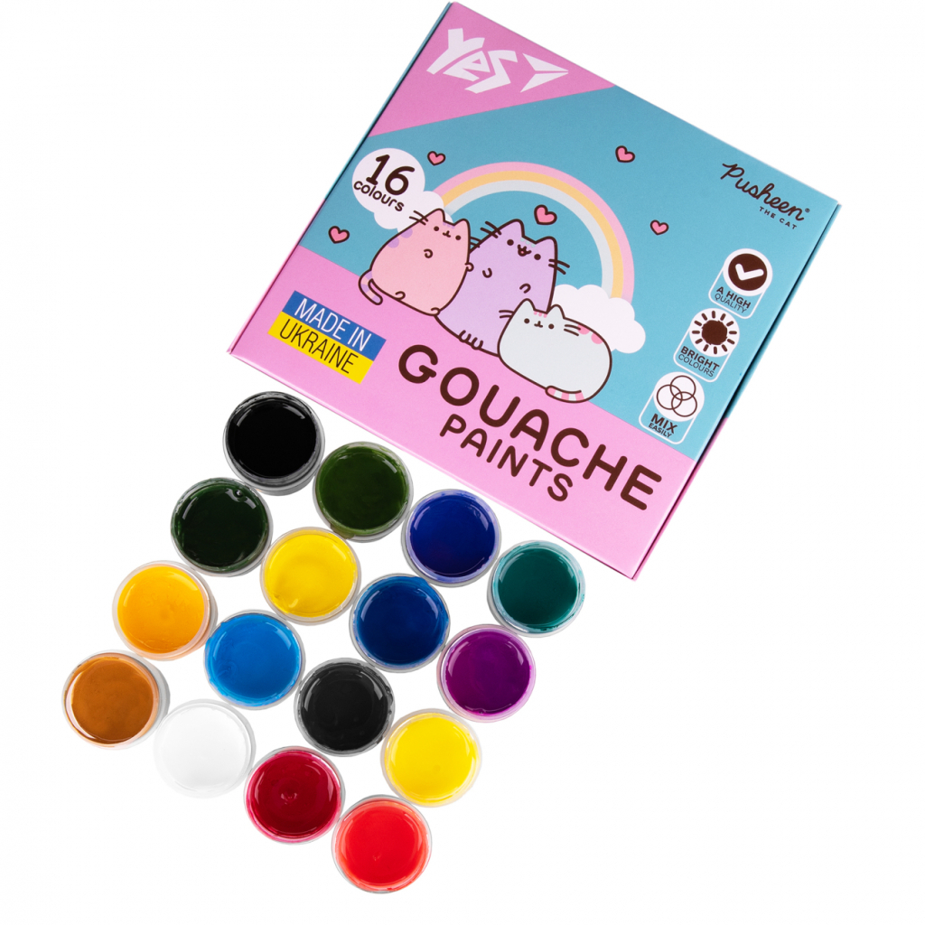 Гуашеві фарби Yes Pusheen 16 кольорів по 20 мл (230403) - picture 4
