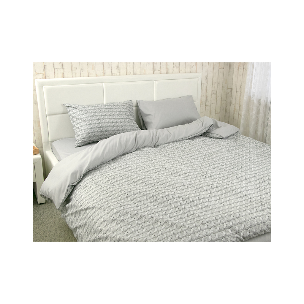 Постільна білизна Руно Grey Braid мікрофайбер євро (Р845.52_Grey Braid) - зображення 1