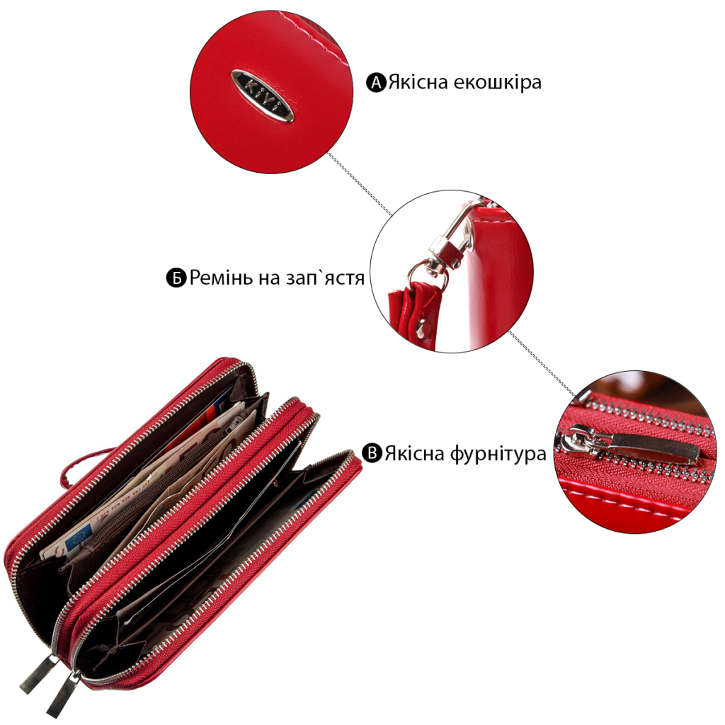 Гаманець Kivi З екошкіри Рожевий (19054) - зображення 5