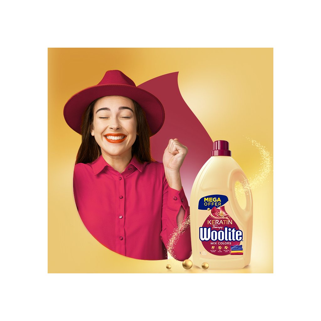 Гель для прання Woolite Для кольорових тканин З кератином 4.5 л (5900627056938) - зображення 2