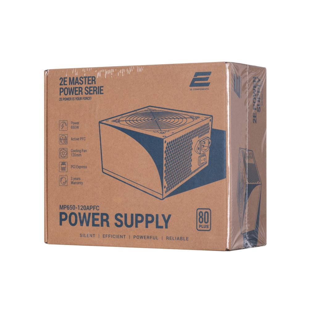 Блок живлення 2E MASTER POWER (650W), >80, 80+ White, 120mm, 1xMB 24pin(20+4), 1xCPU 8pin(4+4), 3xMolex, 5xSATA, (2E-MP650-120APFC) - зображення 11