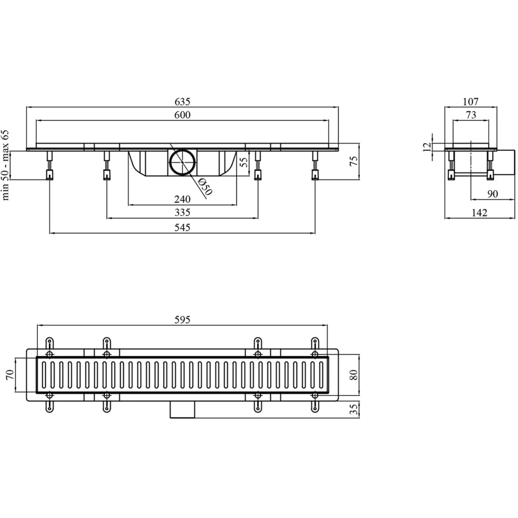 Душовий гарнітур Kroner Armada-SCH066 + змішувач Edelstahl Klassisch-SCH010 + трап лінійний Harz SCH60 Sektion Schwarz (CVS30169) - picture 10