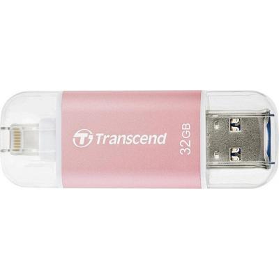USB флеш накопичувач Transcend 32GB JetDrive Go 300 Rose Gold Plating USB 3.1/Lightning (TS32GJDG300R) - зображення 1