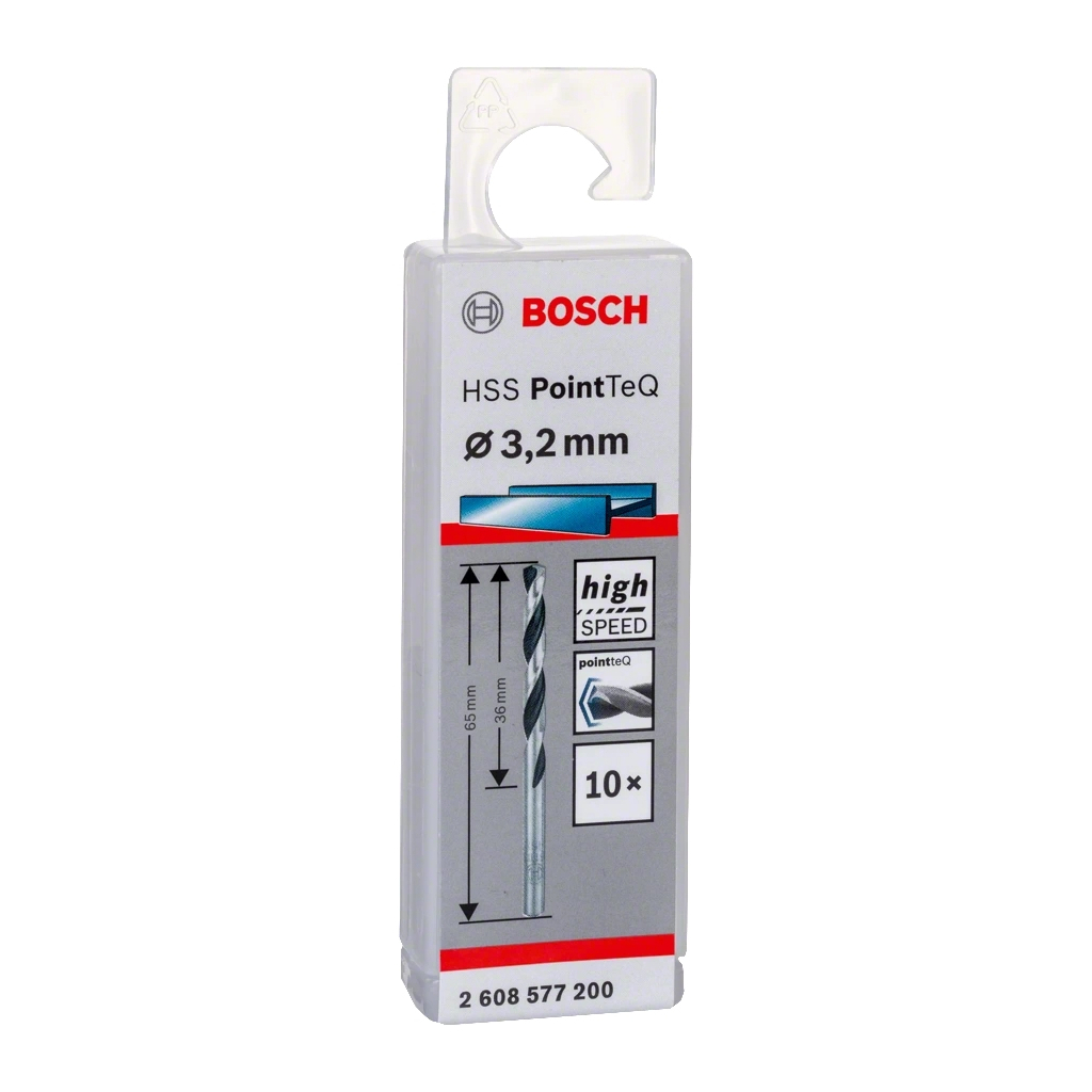 Свердло Bosch по металу HSS-PointTeQ, 3.2х36х65мм, 10шт (2.608.577.200) - изображение 2