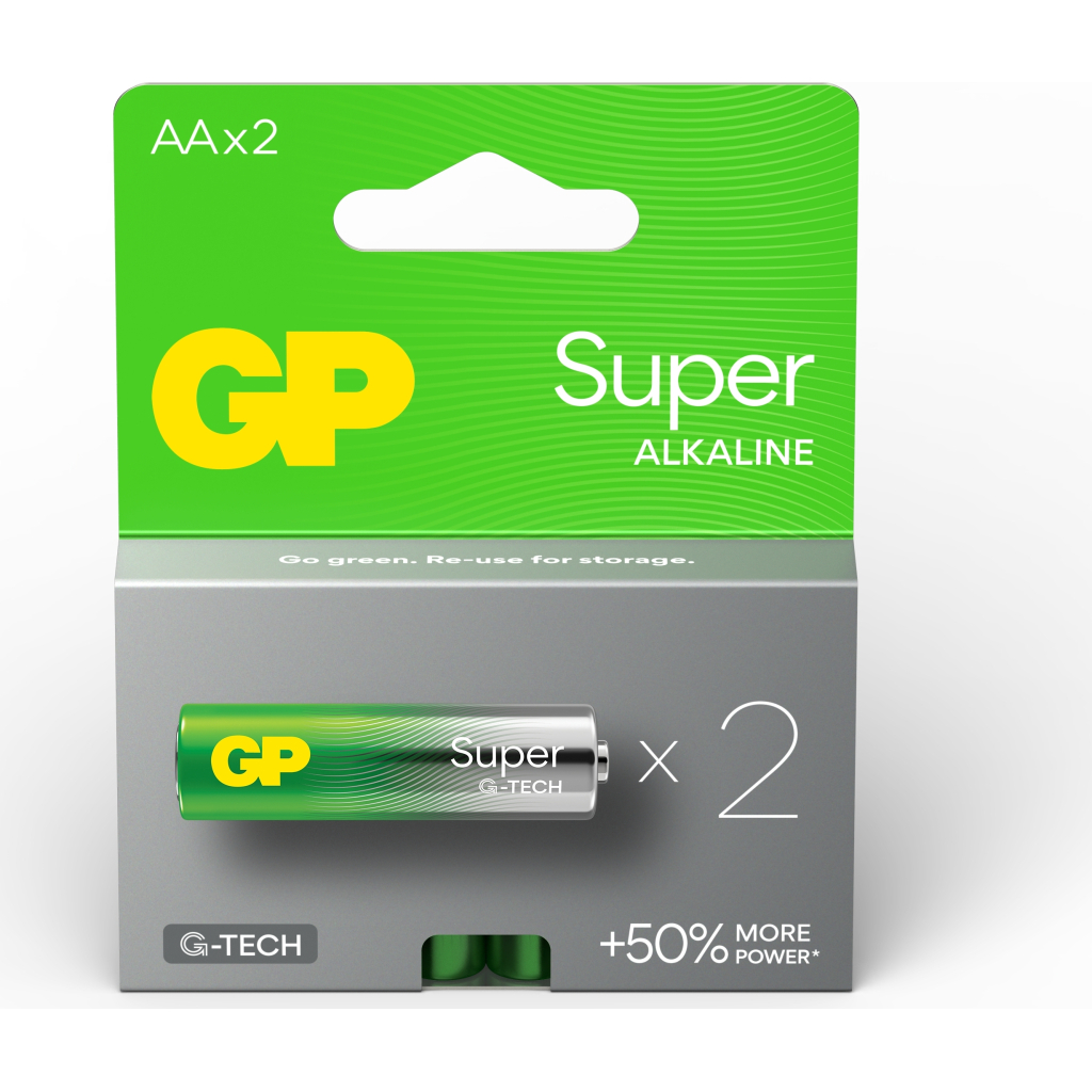 Батарейка Gp AA LR6 Super Alcaline * 2 (15A21-SB2 / 4891199216732) - зображення 2