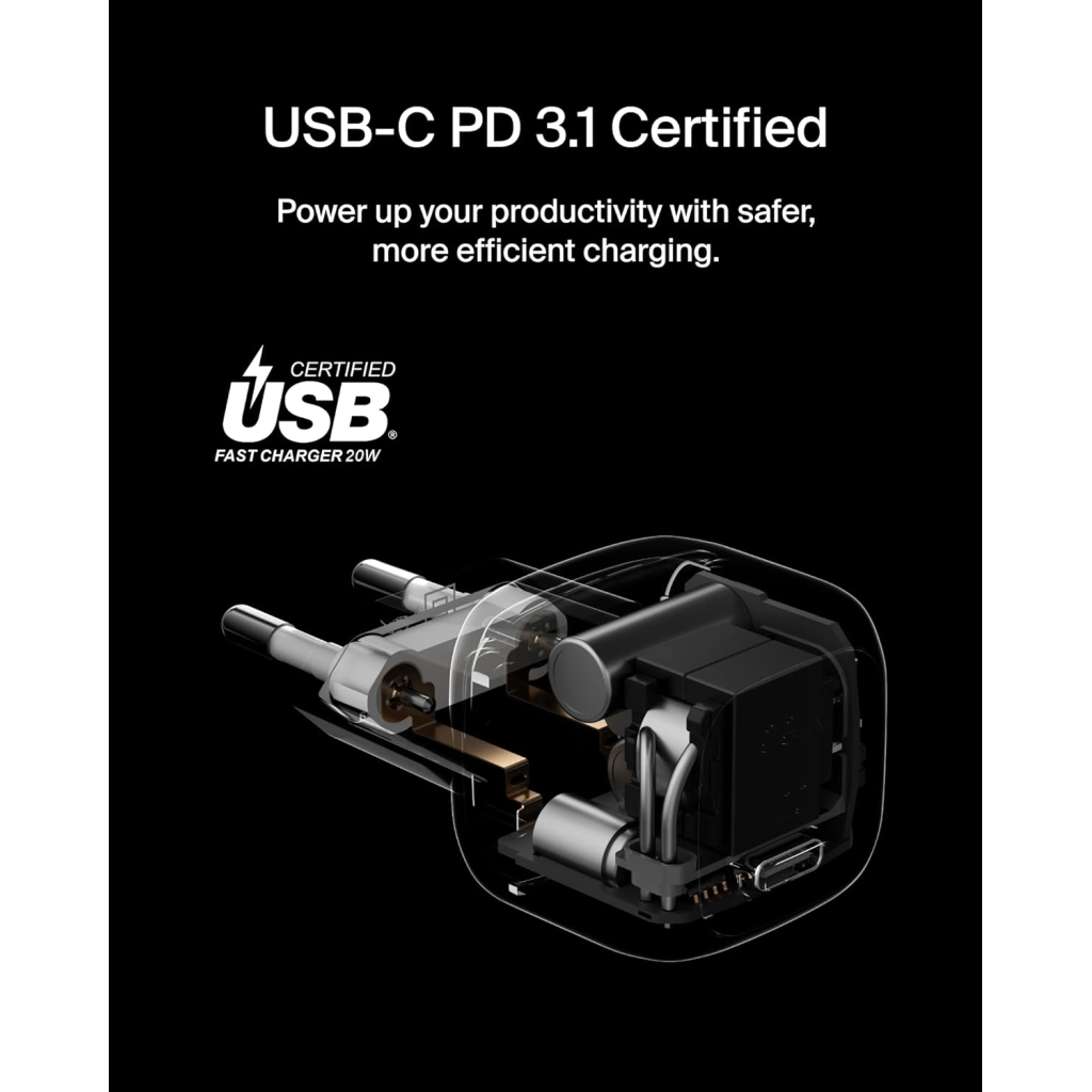 Зарядний пристрій Belkin USB-C PD20W PPS white (WCA009KQWH) - зображення 6