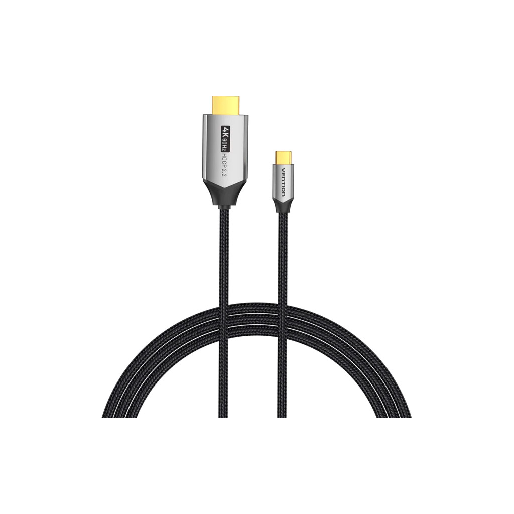 Кабель мультимедійний USB-C to HDMI M 1.5m 4K60Hz Thunderbolt 3 HDCP2.2 black Vention (CRBBG) - изображение 2