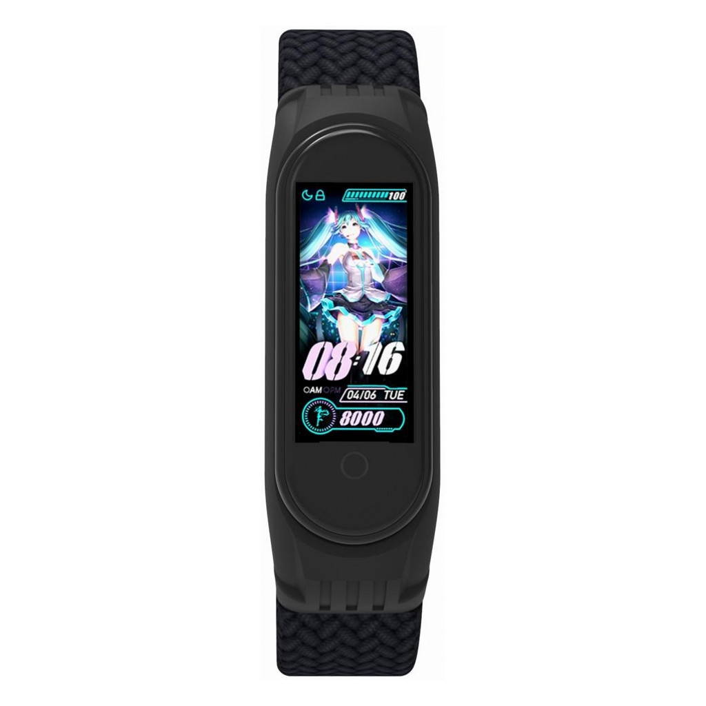 Ремінець до фітнес браслета Armorstandart Braided Solo Loop для Xiaomi Mi Band 7/6/5/4 Black size L (ARM58763) - изображение 2