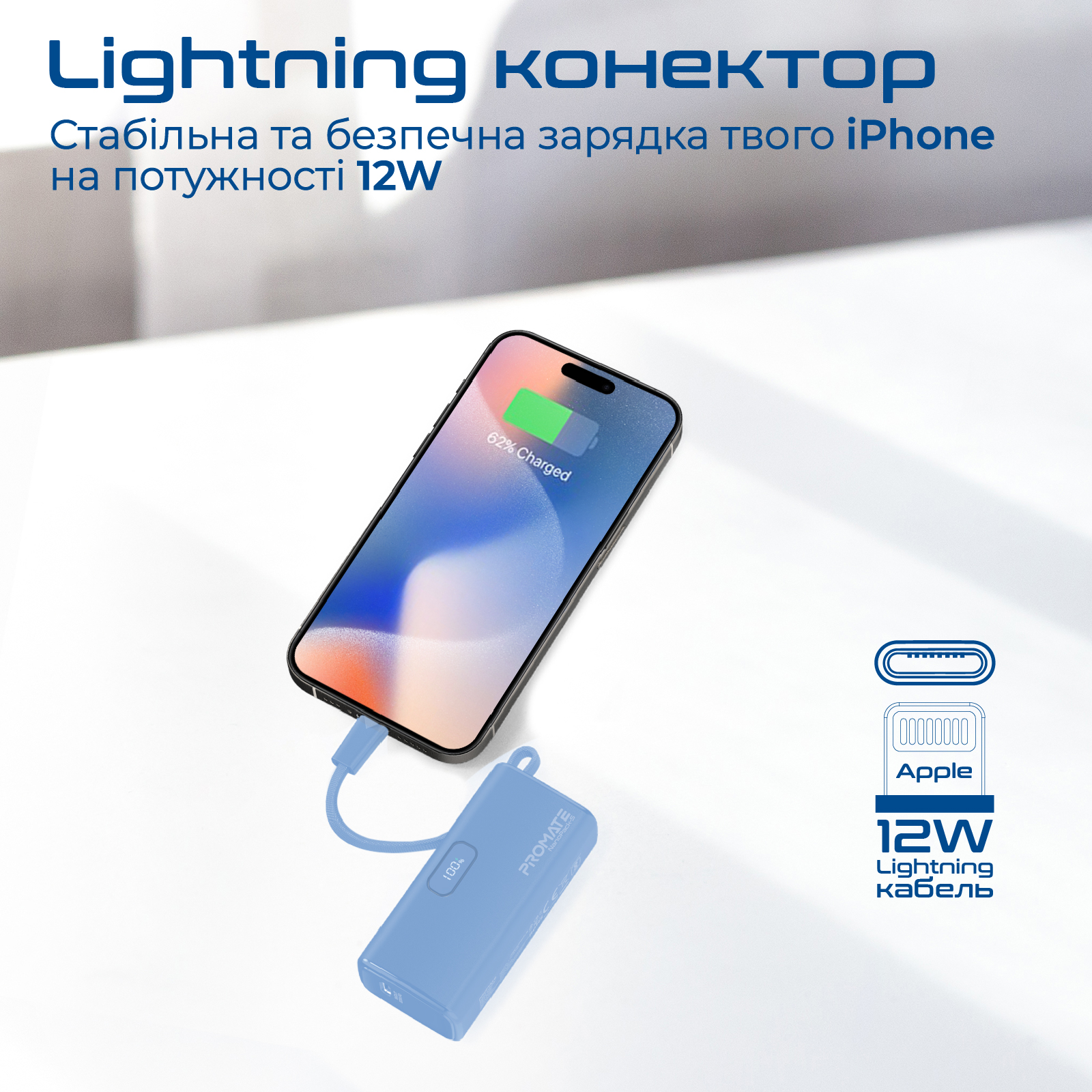 Універсальна мобільна батарея Promate Nanopack-5 5000mAh 20W Blue - изображение 5