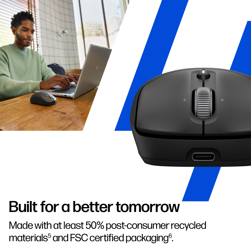 Мишка HP 700 Rechargeable Wireless/Bluetooth Black (AZ7B0AA) - зображення 4