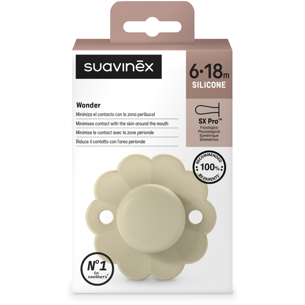 Пустушка Suavinex Wonder фізіологічна, 6-18 місяців, світло-жовта (308382) - зображення 3