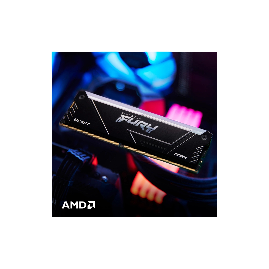 Модуль пам'яті для комп'ютера DDR4 16GB (2x8GB) 3200 MHz Beast Black Kingston Fury (ex.HyperX) (KF432C16BB2AK2/16WP) - изображение 10