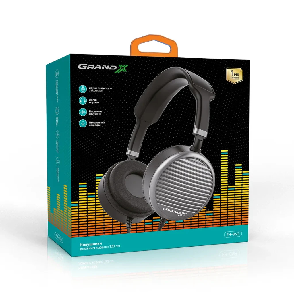 Навушники Grand-X EH-86G Grey (EH-86G) - зображення 2