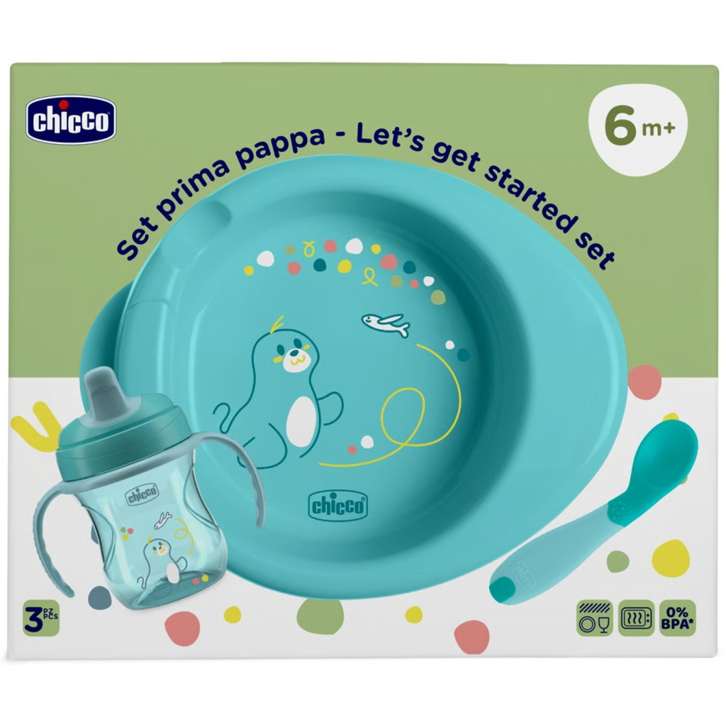 Набір дитячого посуду Chicco Set Prima Pappa 6м+ Блакитний (16200.25) - зображення 7