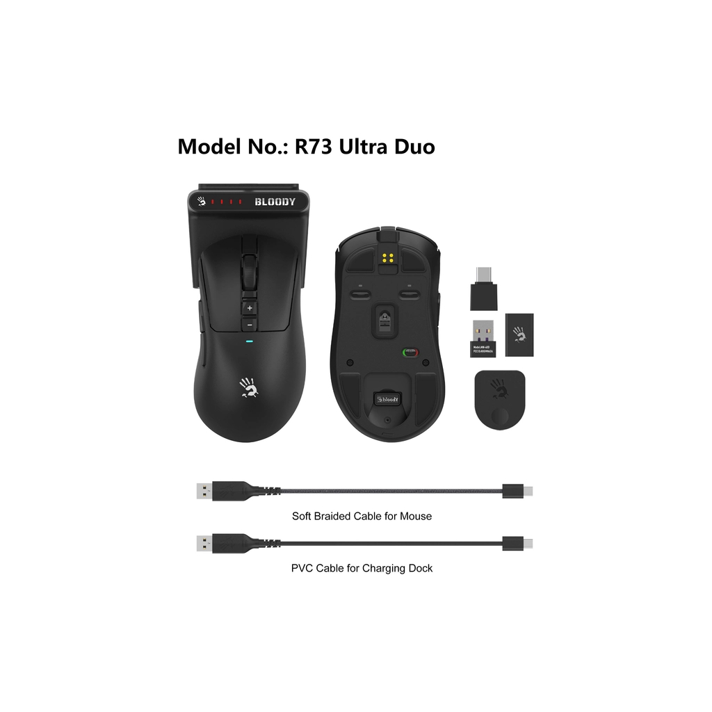 Мишка A4Tech Bloody R73 Ultra Duo Wireless Black (4711421002356) - зображення 12