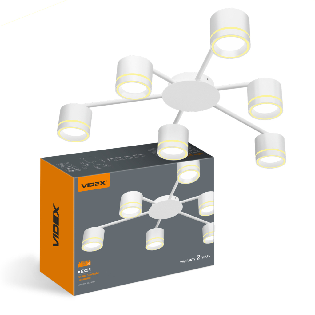 Світильник Videx під лампу 6xGX53 (VL-SPF21B-WP) - зображення 1