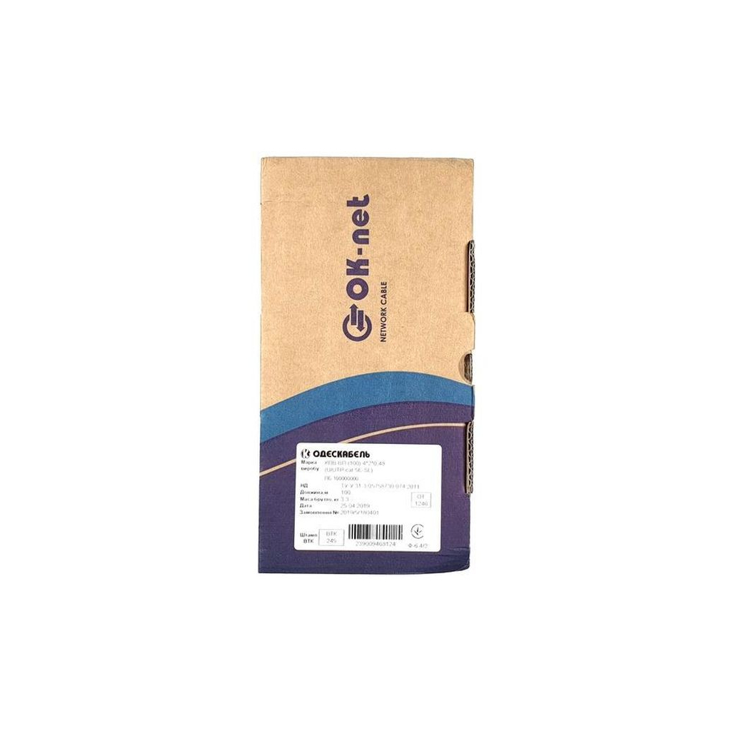 Кабель мережевий OK-Net UTP 100м cat.5e (U/UTP-cat.5E) (КПВ-ВП (100) 4х2х0,49 / 100) - изображение 4